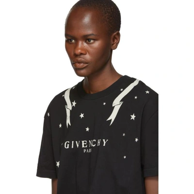 Shop Givenchy Black Gemini Logo T-shirt In 001 Black