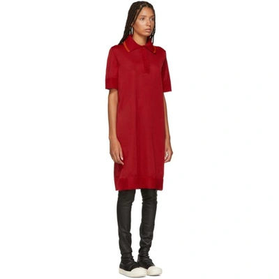 Shop Mm6 Maison Margiela Red Polo Dress In 305f Red