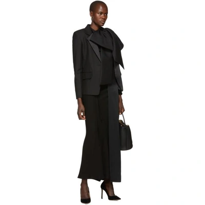 Shop Givenchy Black Oversized Bow Blouse In 001 Black