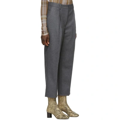 Shop Acne Studios Grey Wool Ryder Trousers In Grey Melang