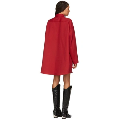 Shop Mm6 Maison Margiela Red Wool Overshirt In 305 Red