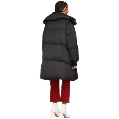 Shop Mm6 Maison Margiela Black Long Down Puffer Coat In 900 Black