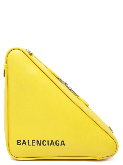 Shop Balenciaga Chain Triangle Bag In Giallo
