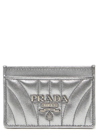 Shop Prada Cardholder In Silver