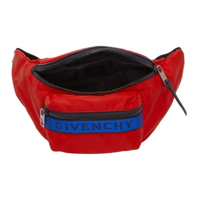 Shop Givenchy Red Nylon Fanny Pack In 009 Blkred