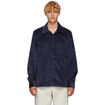 Shop Acne Studios Blue Corduroy Shirt In Sky Blue