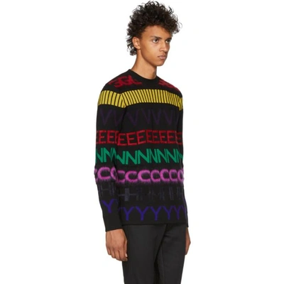 Shop Givenchy Black Multicolor Logo Sweater In 960 Multi