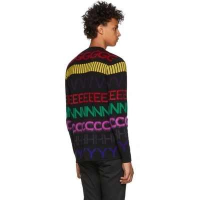 Shop Givenchy Black Multicolor Logo Sweater In 960 Multi