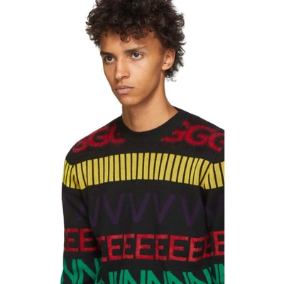 Shop Givenchy Black Multicolor Logo Sweater In 960 Multi