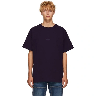 Shop Acne Studios Purple Distressed Logo T-shirt In Plum Purple