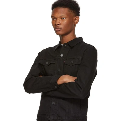 Shop Levi's Levis Black Denim Trucker Jacket In Berk