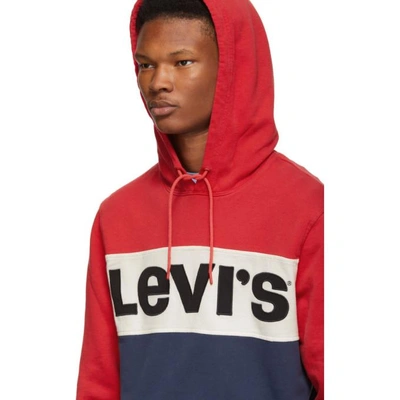 Levi's Colorblock Marshmallow Hooded Sweatshirt In Blue | ModeSens