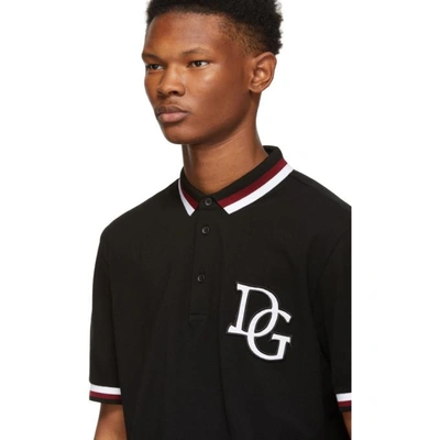 DOLCE AND GABBANA 黑色徽标 POLO 衫