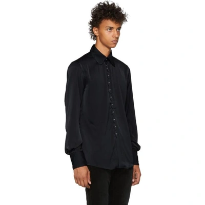 Shop Kozaburo Navy Scalloped Slim Shirt