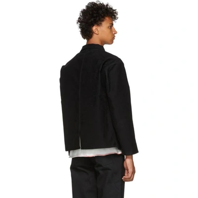 Shop Kozaburo Black Moleskin Work Jacket