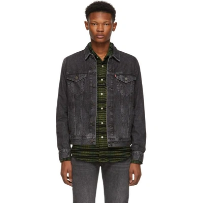 Levi's Levis Black Faded Denim Trucker Jacket In Fegin | ModeSens