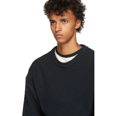 Shop Kozaburo Black Raw Flat Seamer Sweatshirt