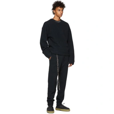 Shop Kozaburo Black Raw Flat Seamer Lounge Pants In Charcoal