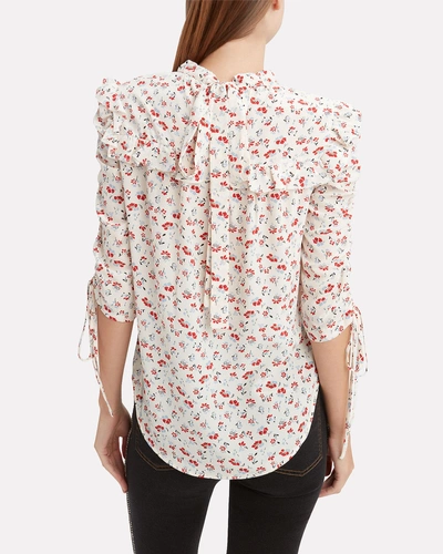 Shop Veronica Beard Howell Floral Blouse White/floral