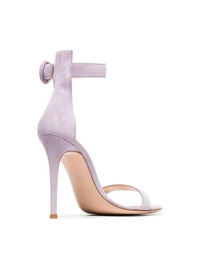 Shop Gianvito Rossi Lilac Portofino 105 Suede Sandals In Pink