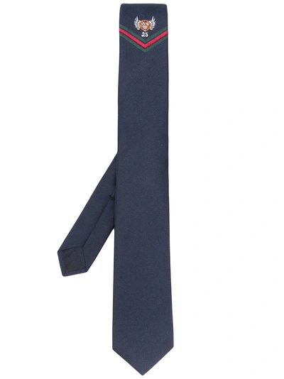 Shop Gucci Winged Tiger Embroidered Tie