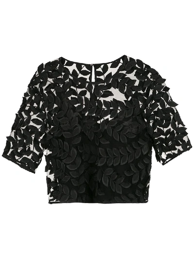 Shop Tufi Duek Embroidered Tulle Top - Black