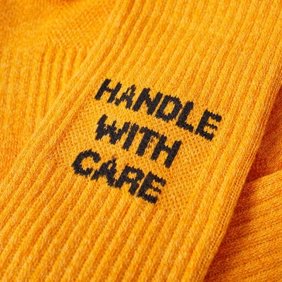 Shop N/a Socks N/a Sock Handle With Care In Orange