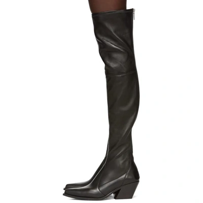 Shop Givenchy Black Over-the-knee Cowboy Boots In 001 Black