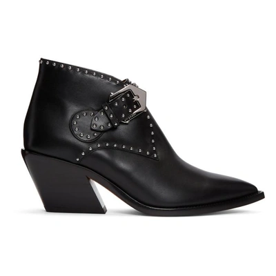 Shop Givenchy Black Nappa One Buckle Boots In 001 Black