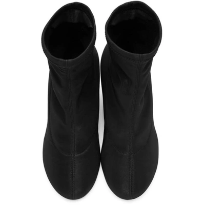 Shop Mm6 Maison Margiela Black Square Heel Sock Boots In T8013 Black