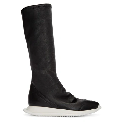 Shop Rick Owens Black Oblique Sock Boots In 911 Black