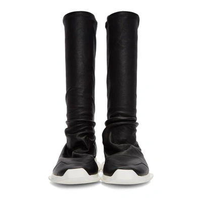 Shop Rick Owens Black Oblique Sock Boots In 911 Black