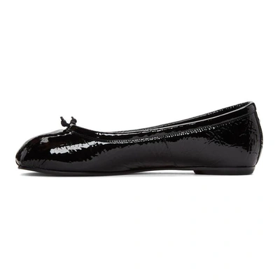 Shop Maison Margiela Black Patent Tabi Ballerina Flats In T8013 Black