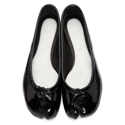 Shop Maison Margiela Black Patent Tabi Ballerina Flats In T8013 Black