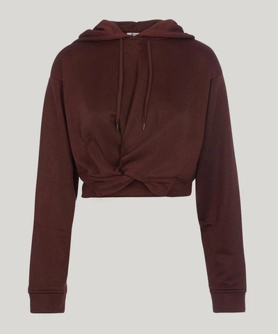 Shop Alexander Wang T Sleek Twist Front Hoodie In Red