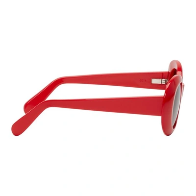 Shop Acne Studios Red Mustang Round Sunglasses In Red/brown
