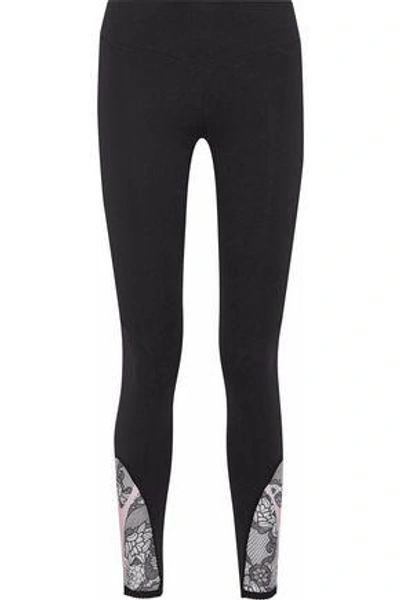 Shop Sàpopa Satellite Mesh-paneled Stretch Leggings In Black