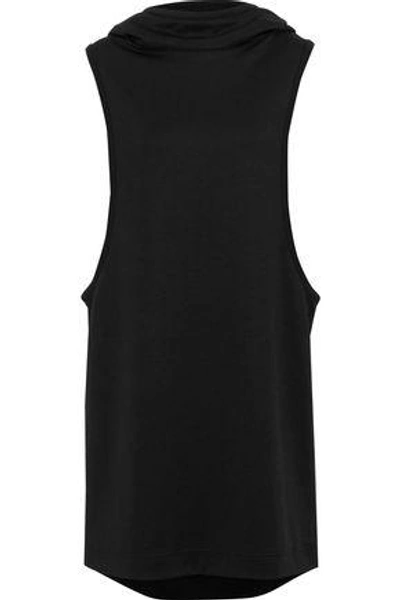 Shop Y-3 Woman Jersey Hooded Dress Black