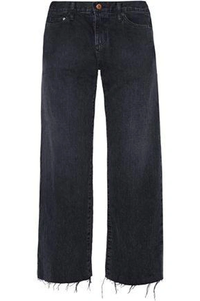 Shop Simon Miller Tilson Cropped Mid-rise Straight-leg Jeans In Black