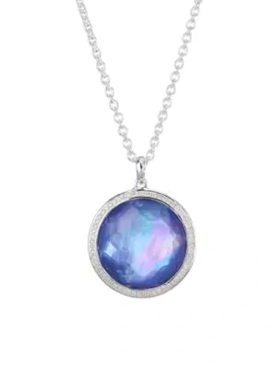 Shop Ippolita Lollipop Stone & Sterling Silver Pendant Necklace In White Gold