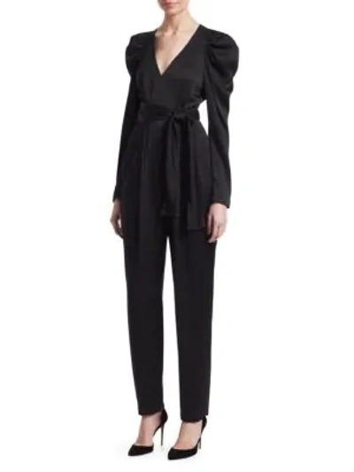 Shop A.l.c Christian Puff Sleeve Jumpsuit In Black