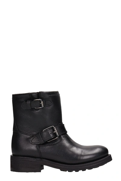 Shop Ash Black Calf Leather Tear Boots