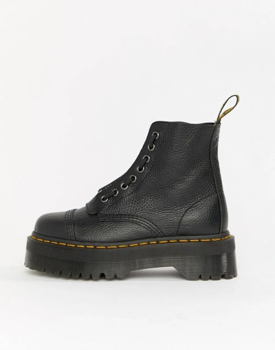 Shop Dr. Martens Sinclair Milled Nappa Leather Platform Boots-black