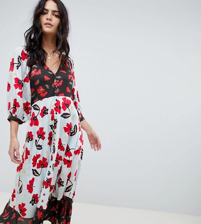 Shop Lily And Lionel Lily & Lionel Exclusive Color Block Floral Maxi Dress - Multi
