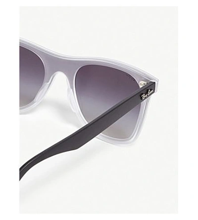 Shop Ray Ban Ray-ban Men's Clear Acetate Square-frame Sunglasses