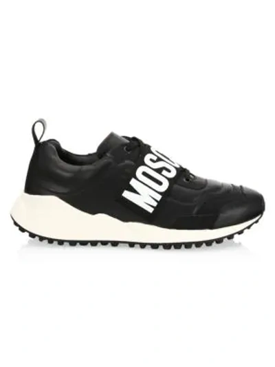 Shop Moschino Logo Dad Sneakers In Black