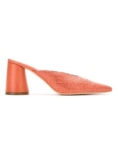Shop Sarah Chofakian Leather Mules In Pink