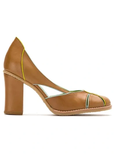 Shop Sarah Chofakian Leather Pumps - Brown