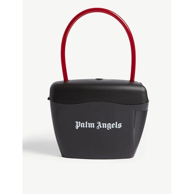 Shop Palm Angels Black And White Padlock Bag In Black White