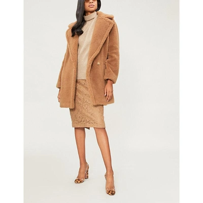 Shop Max Mara Uberta Double-breasted Camel Hair And Silk-blend Coat